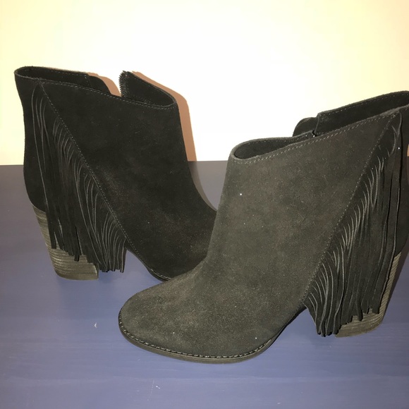Never Worn Beautiful Suede Fringe Booties - Picture 2 of 6